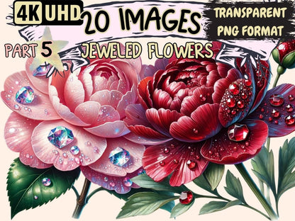 Jeweled Flowers (P5) Clipart Elegant Floral Clip - Wonders Artist