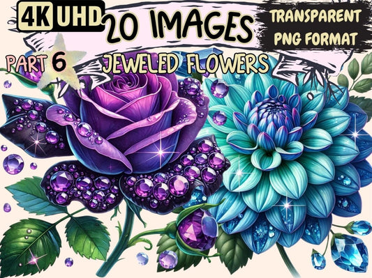 Jeweled Flowers (P6) Clipart Elegant Floral Clip - Wonders Artist