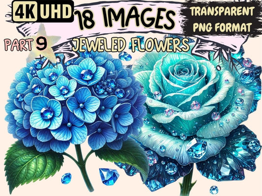 Jeweled Flowers (P9) Clipart Elegant Floral Clip - Wonders Artist