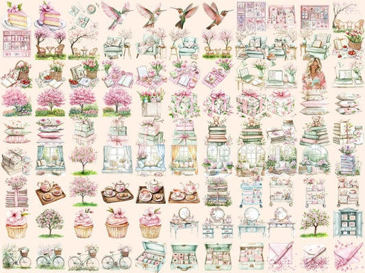 Journals of Spring Watercolor Clipart