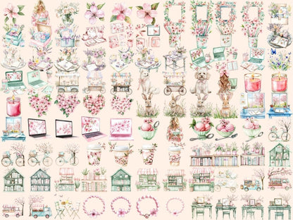 Journals of Spring Watercolor Clipart floral clipart floral graphics floral watercolor - WondersArtist