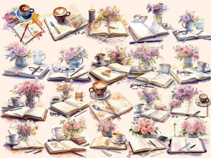 Journals Watercolor Clipart book clipart - Wonders Artist