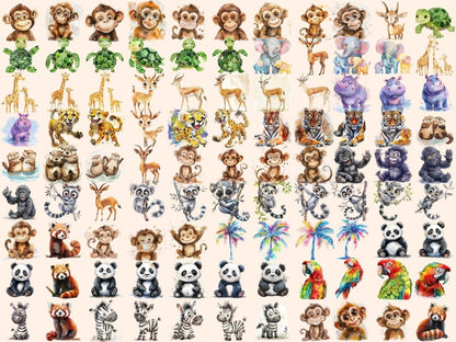 Jungle Safari Watercolor Clipart African Safari - Wonders Artist