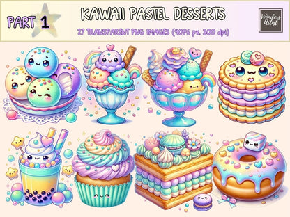 Kawaii Pastel Desserts Clipart cupcake png - Wonders Artist