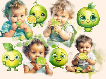 Key Lime Watercolor Clipart desserts clipart - Wonders Artist