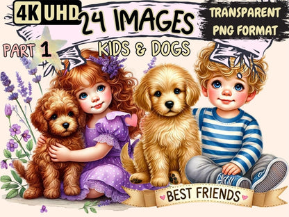 Kids & Dogs (P1) Clipart canine fun graphics - Wonders Artist