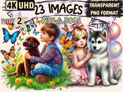Kids & Dogs (P2) Clipart canine fun graphics - Wonders Artist