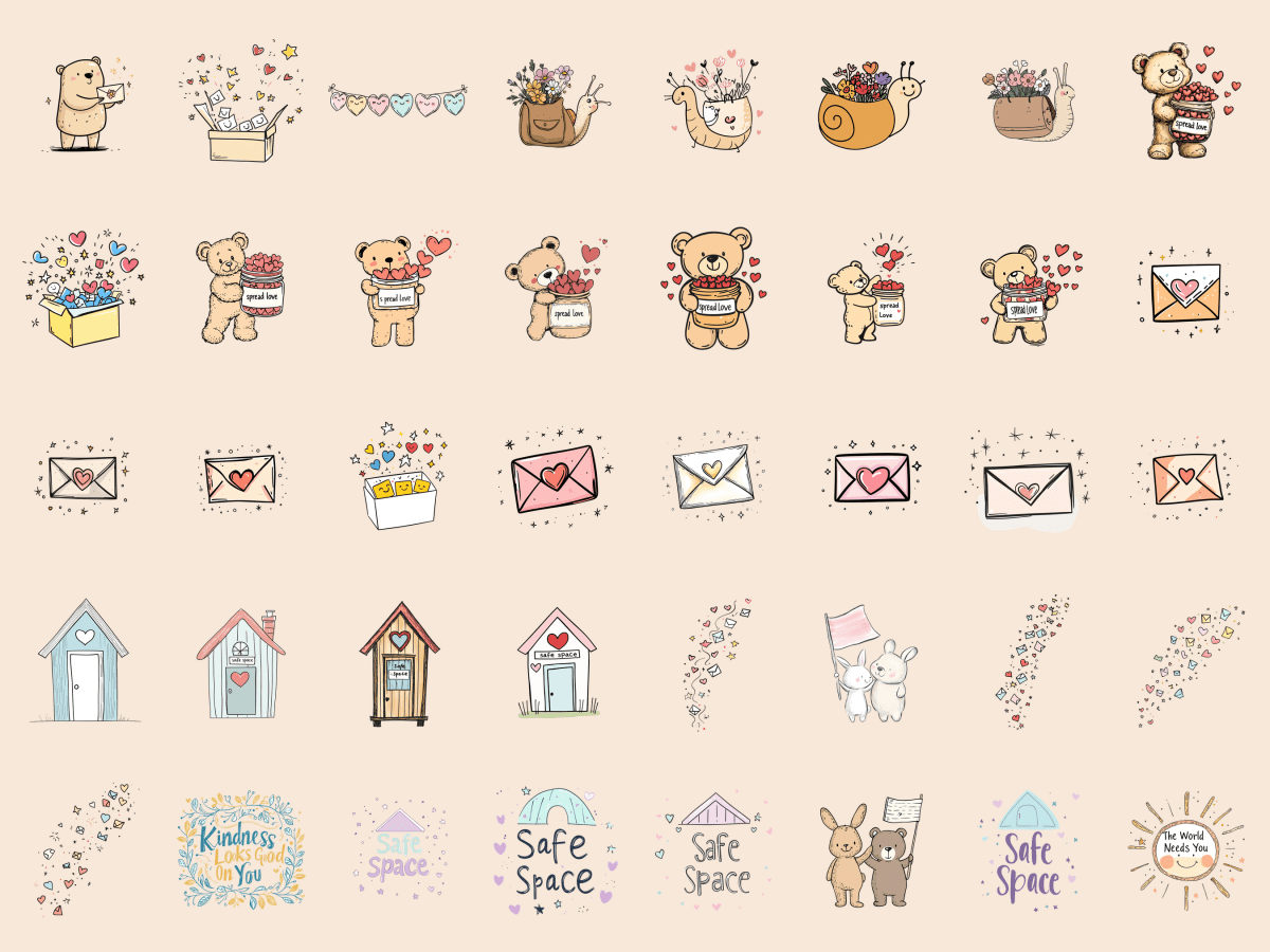 Kindness Club Cardmaking Clipart All Bundles Cardmaking Clipart - WondersArtist