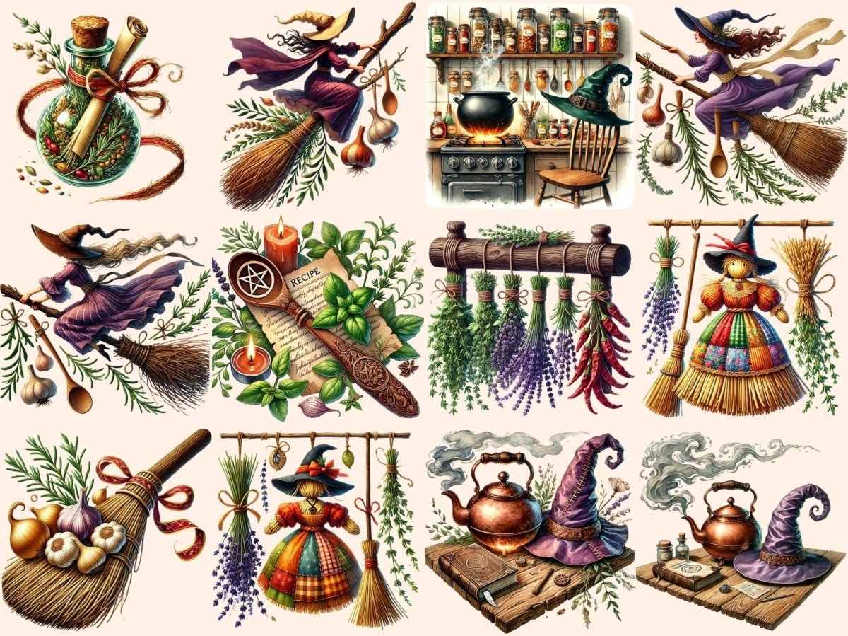 Kitchen Witches Clipart cooking magic art - Wonders Artist