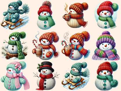 Knitted Snowman Clipart christmas decor art - Wonders Artist