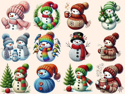 Knitted Snowman (P2) Clipart christmas decor art - Wonders Artist