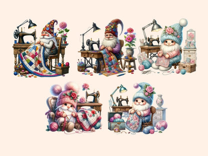 Knitting Gnomes Clipart cartoon gnomes - Wonders Artist