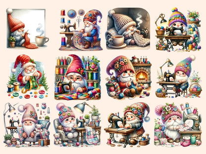 Knitting Gnomes Clipart cartoon gnomes - Wonders Artist