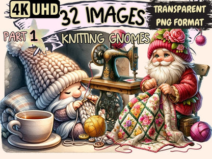 Knitting Gnomes Clipart cartoon gnomes - Wonders Artist