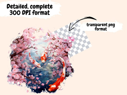 Koi Fish Watercolor Clipart coral clipart - Wonders Artist