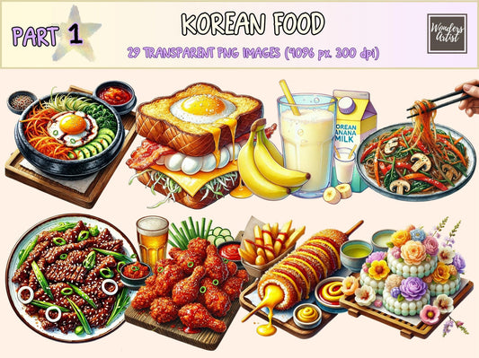 Korean Food Clipart - High - Quality Instant Digital Download for Creative Projects