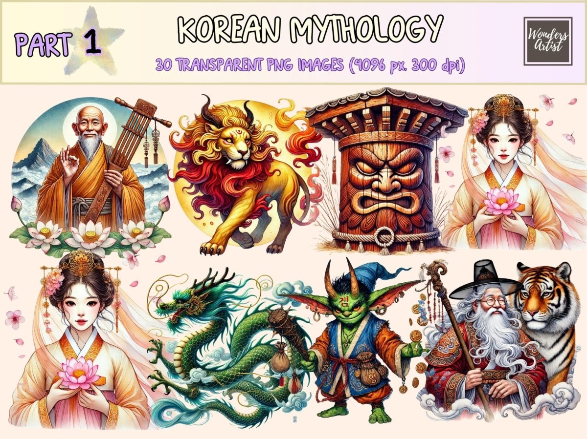 Korean Mythology Clipart - Wonders Artist