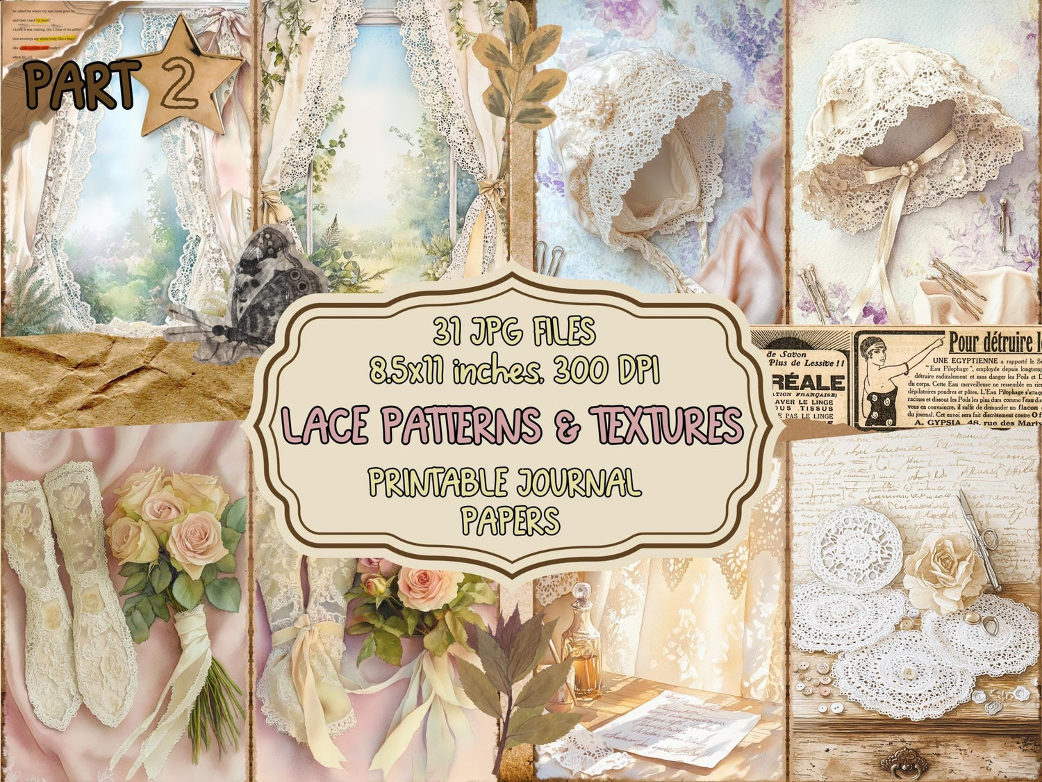 Lace Patterns & Textures (P2) - High - Quality Instant Digital Download for Creative Projects