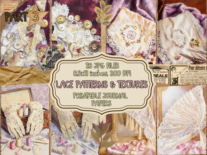 Lace Patterns & Textures Journal Pages (P3) Antique Lace Pages - Wonders Artist