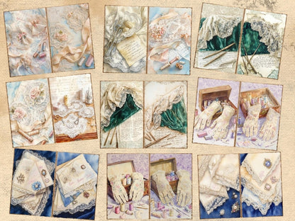 Lace Patterns & Textures Journal Pages (P3) Antique Lace Pages - Wonders Artist