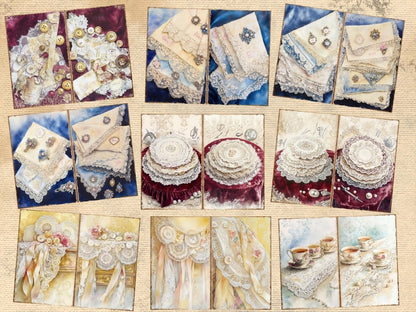 Lace Patterns & Textures Journal Pages (P3) Antique Lace Pages - Wonders Artist