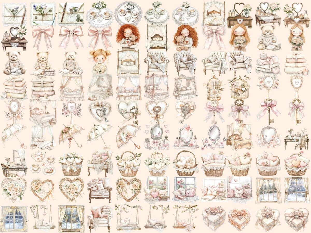 Lace & Romance Watercolor Clipart delicate lace png elegant lace png floral lace clipart - WondersArtist