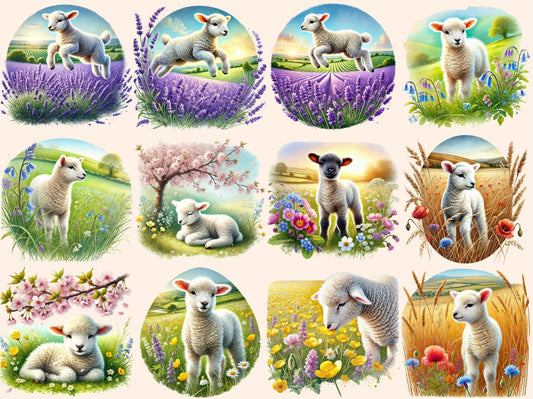 Lamb Meadows Clipart