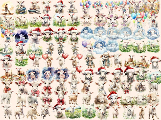 Lammens akvarell clipart