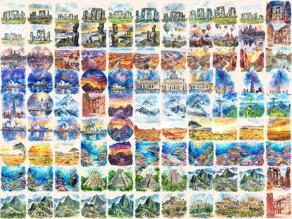 Landmarks Watercolor Clipart international travel - Wonders Artist