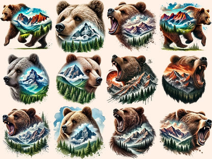 Landscape Bears (P2) Clipart Bear design - Wonders Artist