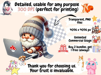 Laptop Gnomes Clipart Computer Gnomes - Wonders Artist