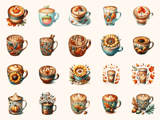 Latte Art Fall Clipart