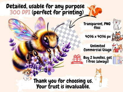 Lavender Bees Clipart bee clipart - Wonders Artist