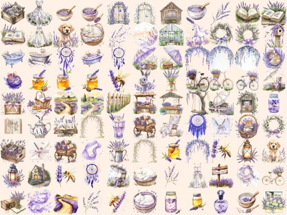 Lavender Breeze Watercolor Clipart aromatic herb png - Wonders Artist