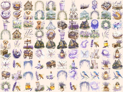 Lavender Breeze Watercolor Clipart aromatic herb png - Wonders Artist