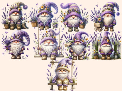 Lavender Gnomes Clipart cute flowers clipart - Wonders Artist
