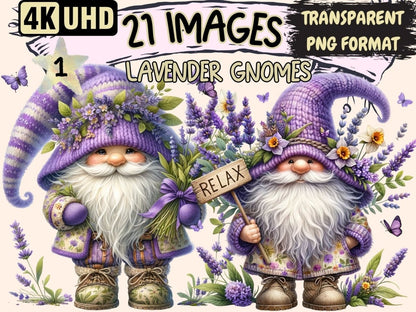 Lavender Gnomes Clipart cute flowers clipart - Wonders Artist