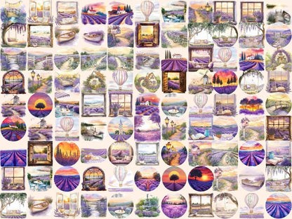 Lavender Landscapes Watercolor Clipart Dreamy Scenery PNG - Wonders Artist