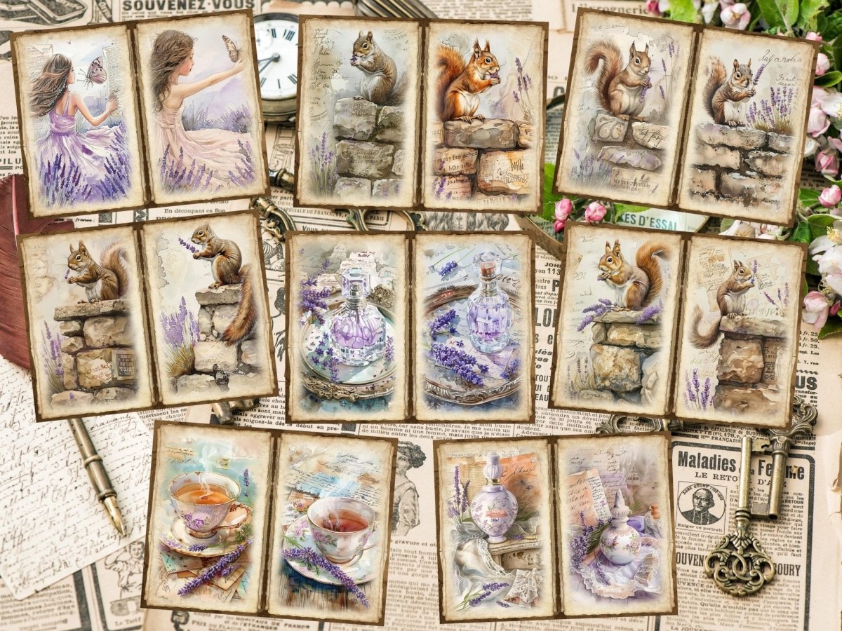 Lavender Whispers Journal Pages Botanical Collage - Wonders Artist