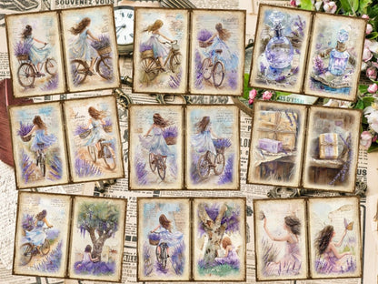 Lavender Whispers Journal Pages Botanical Collage - Wonders Artist