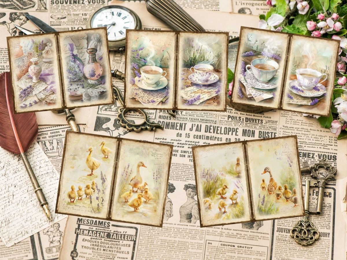 Lavender Whispers Journal Pages Botanical Collage - Wonders Artist