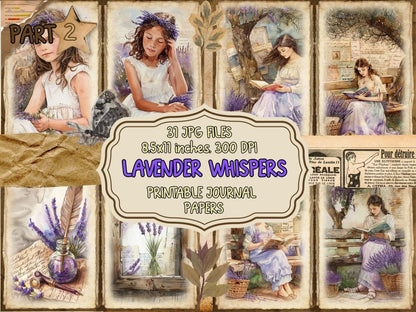 Lavender Whispers Journal Pages (P2) Botanical Collage - Wonders Artist