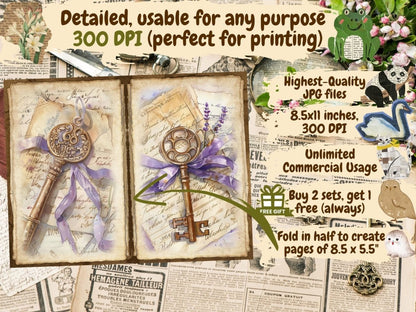 Lavender Whispers Journal Pages (P2) Botanical Collage - Wonders Artist
