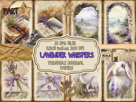 Lavender Whispers Journal Pages (P3) Botanical Collage - Wonders Artist