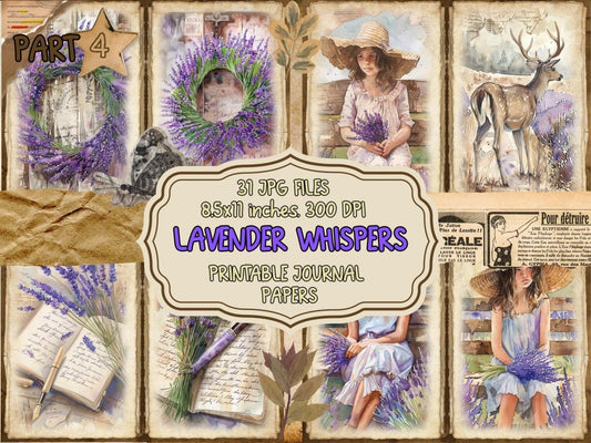 Lavender Whispers Journal Pages (P4) Botanical Collage - Wonders Artist