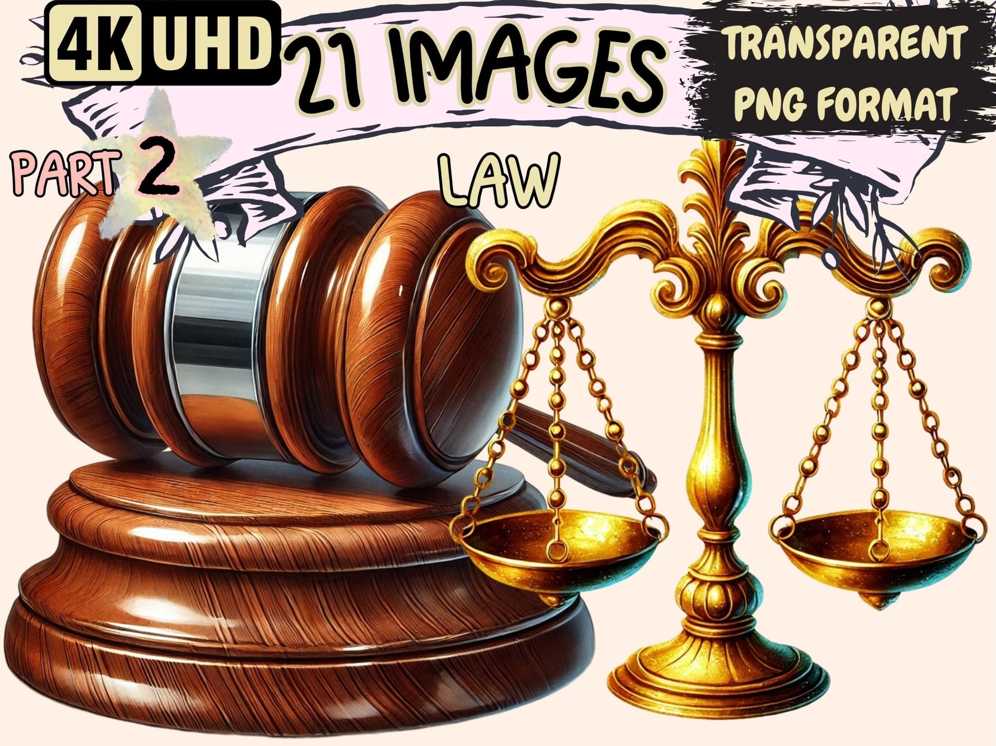 Law (P2) Clipart - High - Quality Instant Digital Download for Creative Projects