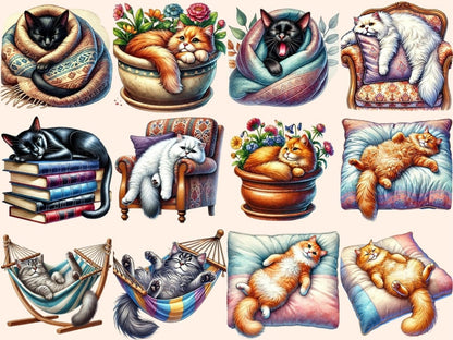 Lazy Cats Clipart Cat Clipart - Wonders Artist