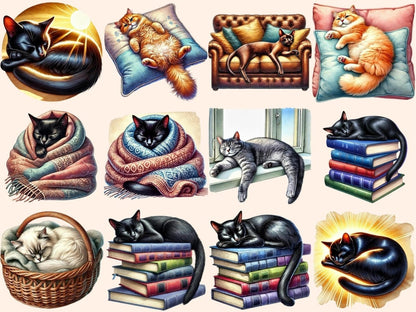 Lazy Cats Clipart Cat Clipart - Wonders Artist