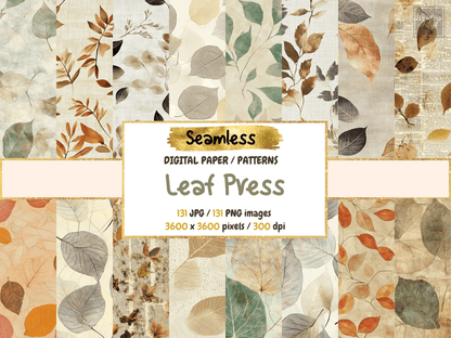 Leaf Press Digital Paper All Bundles Backgrounds Digital Paper - WondersArtist