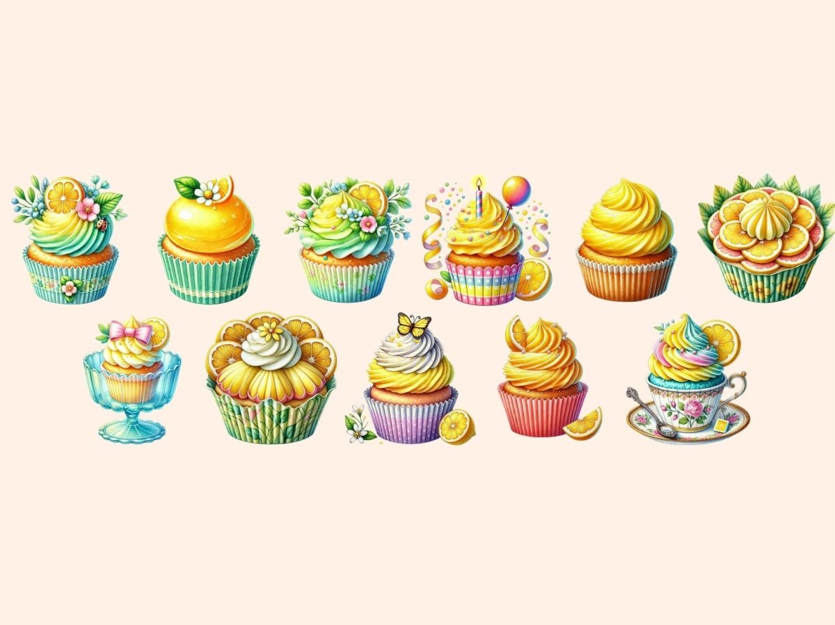 Lemon Cupcakes Clipart cupcake clipart cupcake designs cupcake graphics - WondersArtist